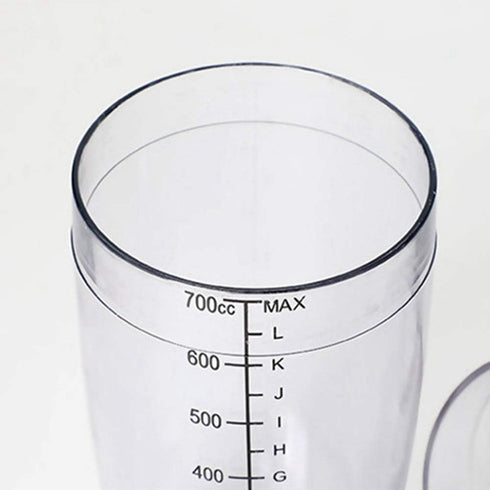 FEOOWV Plastic Cocktail Shaker, Hand Drink Mixer Boba Tea Shaker Cup with Scales,Bar Tool Transparent (24 oz / 700cc)...