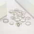 15 Pcs Bohemian Stackable Joint Knuckle Ring Set Crystal Heart Finger Ring Sparkling Rhinestone Midi Rings for Women...
