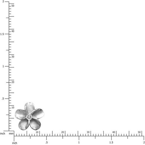 Honolulu Jewelry Company Sterling Silver Plumeria Flower Nature Stud CZ Earrings, 12mm...