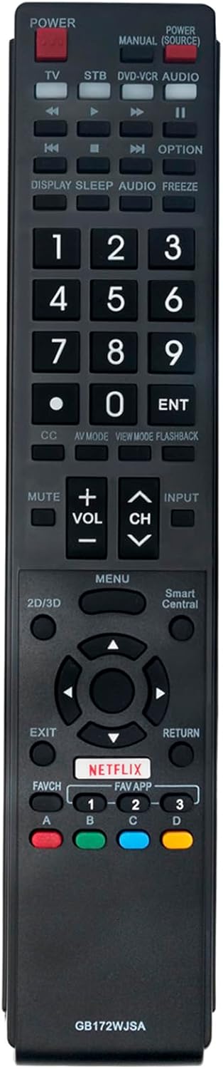 GB172WJSA Replace Remote Control fit for Sharp LCD LED TV HDTV AQUOS LC-60EQ30U LC-60LE661U LC-60LE660U LC-60C6600U LC-70LE660U LC-80LE661U LC-70C...