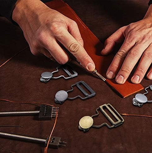 Lesnala 24 Sets 3 Color Overalls Buttoned Hooking Metal Buckles for Suspender Jeans DIY Sewing Clothing Craft Handmade Accessories Storage in A Bo...