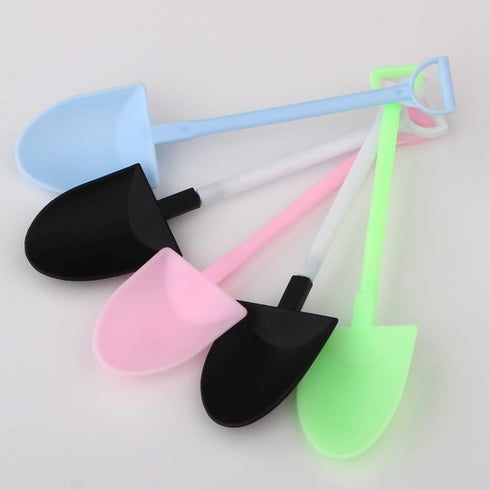 Colorful Novelty Disposable Plastic Shovel Shape Dessert Spoon, Set of 100...
