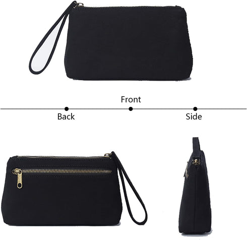 Canvas Wristlet Bag Purse with Card Slot and Phone Pocket - Lightweight and Stylish - Perfect Phone Pouch for Traveling...
