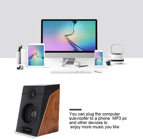 Computer Speakers, Heavy Bass Computer Speakers HiFi Sound Computer Subwoofer with Non-Slip Mat Suitable for TV, Computer, Tablet PC, Phone and Ot...