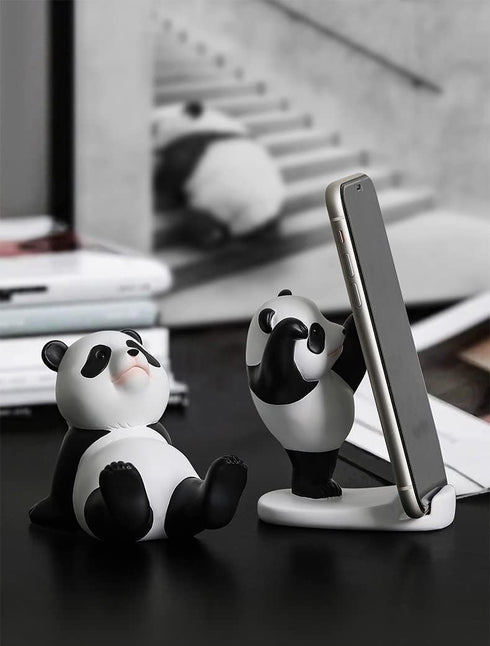 Phone Stand Desk Accessories Resin Panda Figurines Home Decor Decorative Tabletop Ornaments Cute Phone Holder...