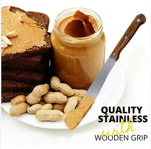 Performore 2PCS Spreader Knives, 12” Peanut Butter Knife that Works Great with Jars and 5” Short Spreading Knife, Stainless Steel Spatulas with Wo...