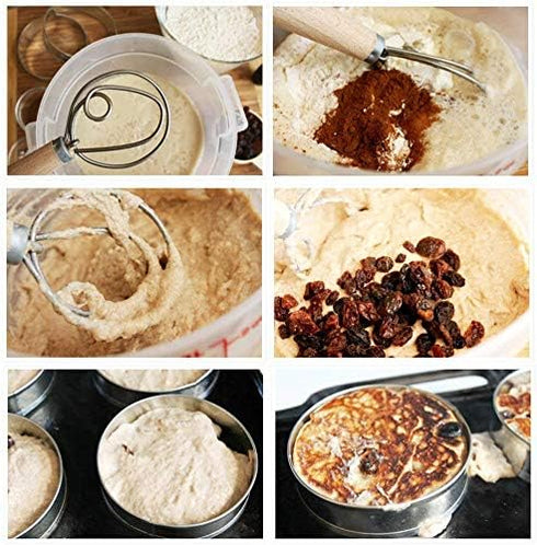 2 Pack LARGE 13.5" Premium Original Danish Dough Whisk Dutch Bread Whisk- Stainless Steel Dutch Style Bread Dough Hand Mixer Wooden Handle Artisia...