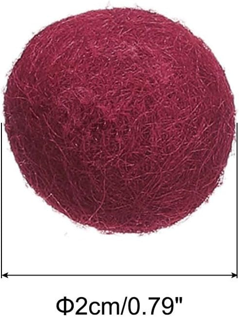 PATIKIL Wool Felt Balls Beads Wool Felting Pom 2cm 20mm Dark Red for Home Crafts Handcrafts Project DIY Pack of 50...