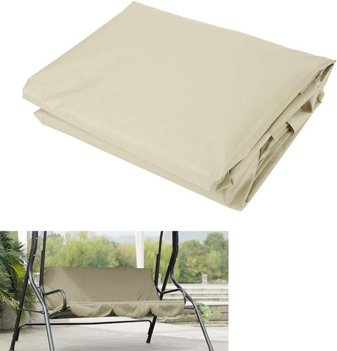 Outdoor Swing Cushion Cover, 3 Seater Replacement Swing Seat Pads Cushion for Patio Garden Yard Swing Chair(Beige)...
