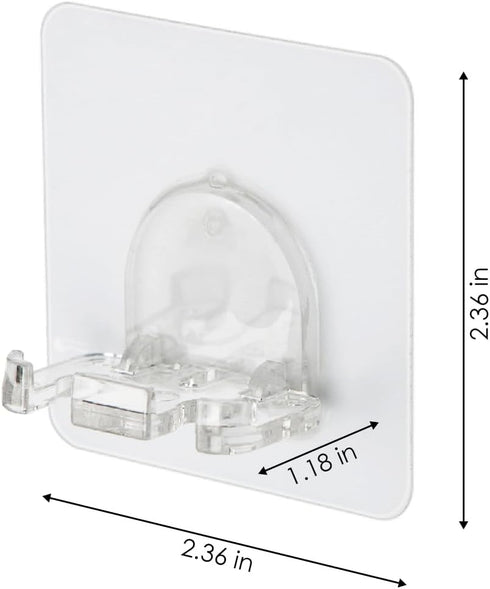 Toothbrush Holder 4 Packs Clean Polycarbonate for Bathroom Shower Easy Installation, No Drilling, No Glue, Wall Mounted, Home Decor Essentials, Tr...