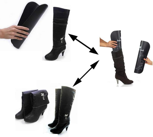 2 Pairs (14inch/36cm H) Plastic Thicken Long Boot Shaper Knee High Shoe Support Automatic Stand Hanger Shoes Trees Keeper Boot Short Inserts Holde...