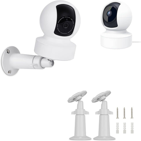 2Pack Wall Mount Bracket Compatible with Kasa Indoor Pan/Tilt Smart Security Camera, 360 Degree Adjustable Security Mount Holder (Camera Not Inclu...