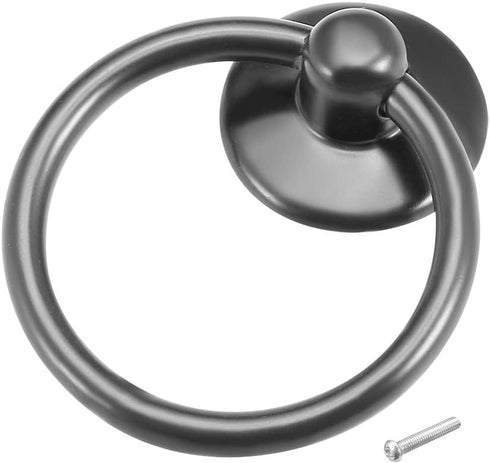 Ring Pull Handle (52mm/2.05") 1Pcs, Iron Hardware Drop Ring Pulls Knobs Handle with Screw - for Home Box Cabinet Drawer, Black...
