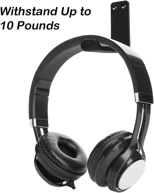 SourceTon 2 Packs Aluminum Headphone Stand Hanger and 6 Cable Clips, 2 Headset Holder Mount (Black and Silver) and 6 Cable Organizers with Strong ...