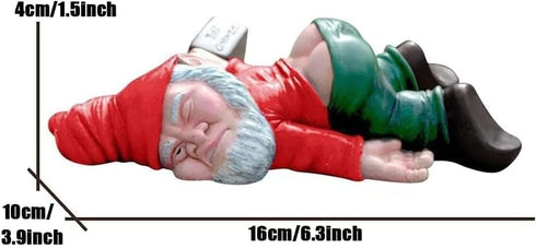 Funny Garden Drunk Gnome Creative Drunken Dwarf Statue Decoration Fairy Garden Accessories for Outdoor Indoor Ornament...