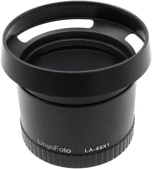 Metal LA-49X1 Lens Adapter Tube with 49mm Lens Hood for Leica X1 X2 Digital Camera Black...