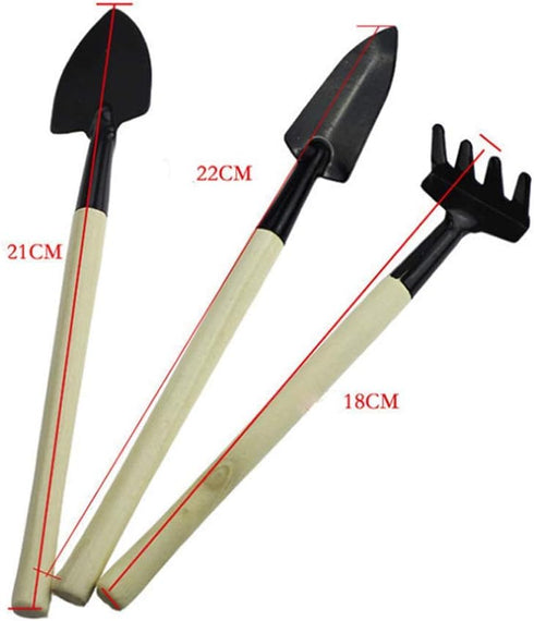 6 Pcs Mini Wood Garden Tools Gardening Shovel Rake Palladium for Flowers Succulent Flowers Miniature Garden Tranplanting...