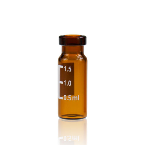 Amber Glass Flat Base Vial, 11 mm Wide Opening Crimp Top Vial, 2 mL, 12 mm x32 mm, Pack of 100...