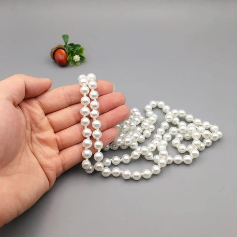 Long Pearl Necklace Imitation Pearl Necklace 1920s Flapper Pearl Necklace Multi Strand Pearl Necklace for Women Bridal Wedding Banquet Dinner Part...