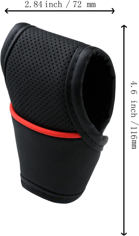 Gear Shift Knob Cover Gear Stick Shifter Lever Caps Car Lnterior Trim Accessories Leather Fits Most Manual Automatic Vehicles (Black+Red)...