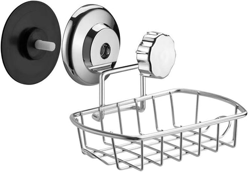 SANNO Suction Soap Dish,Soap Holder with Hooks, Soap Dish Saver Tray Bar Soap Sponge Holder for Shower Bathroom, Tub and Kitchen Sink...