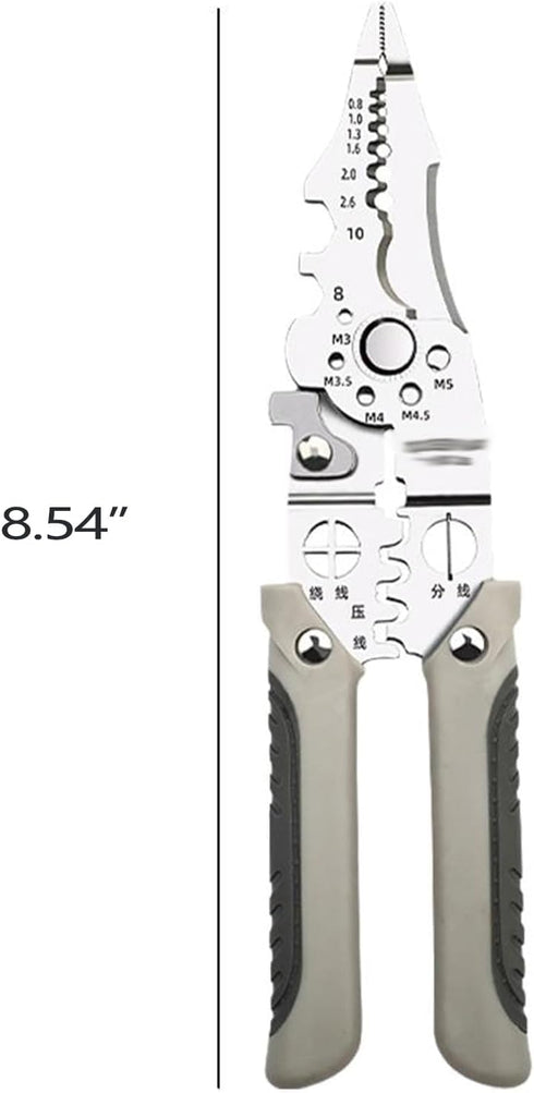 Multifunctional wire stripper, cable cutting pliers, multi-purpose professional wire stripper, crimper...