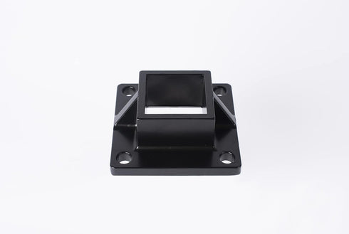 Floor Mount Post Plange for 2" Square Fence Post and Deck Railing, Heavy Duty, Aluminum,Black...