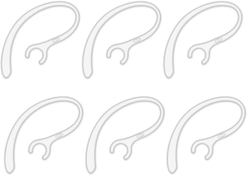 6 Pack Replacement Ear Hook Universal Small Clamp Loop Clip for Other Bluetooth Headset (Clear)...