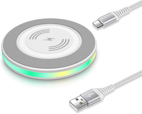 15W iPhone Wireless Charger, Fast Wireless Charging Pad for iPhone 15/15 Pro/15 Pro Max/14/13/12/11/SE, Phone Charging Station for Google Pixel 8a...