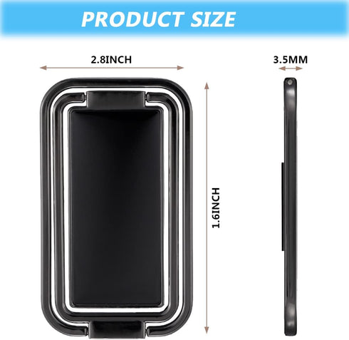 2 Pack Cell Phone Ring Stand Holder, IOUALEY Finger Kickstand 360° Rotation Adjustable Portable Metal Finger Grip Ring Kickstand Fits Most Smartph...