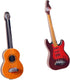 Toyvian 2Pcs Miniature Guitar Dollhouse Mini Musical Instrument Wood Bass Guitar Model Ornament for Fairy Garden Accessories Kids Play Toys Birthd...