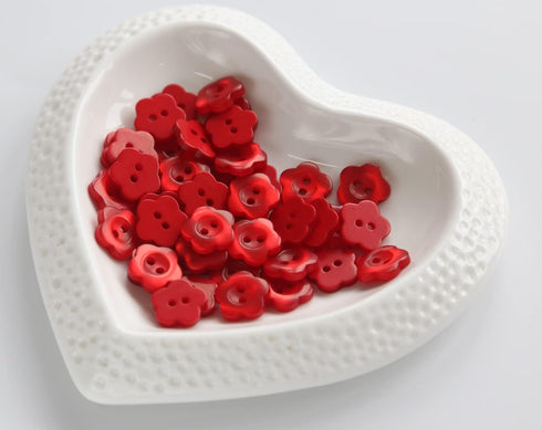1/2 inch (12.5mm) Flower Shape Buttons for Sewing Shirts Red Resin Buttons for DIY Crafts Projects Scrapbooking Pack of 150 pcs...