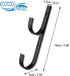 WWD POOL Swimming Pool Aluminum Pole Hanger Set, Black, 2-Pack (4 Hooks), for Telescoping Poles, Leaf Rakes, Skimmers, Nets, Brushes, Vacuum Hoses...