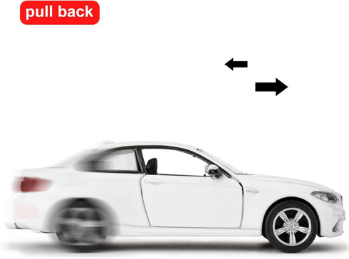 1:36 BMW M2 Toy Car, Diecast Pull Back Model Car, Collection Kids Toy for Aged 3 and up, Gift White...