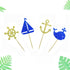 Morndew 24 PCS Anchor Boat Rudder Whale Sailboat Cupcake Toppers for Ocean Sailing Theme Party Birthday party Baby Shower Wedding Party Decoration...