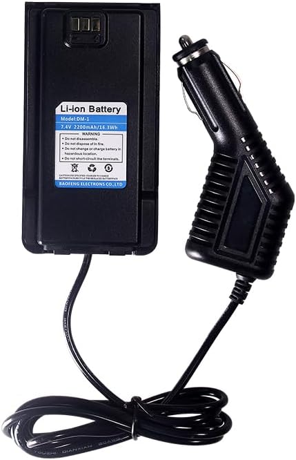 DM-1 DM-1701 Battery Eliminator Car Charger 7.4V 2200mAh for DMR Walkie Talkie Compatible with Digital Two Way Radio...