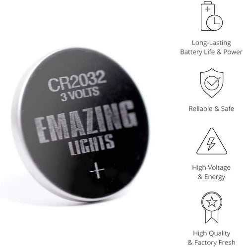 EmazingLights CR2032 Batteries 3 Volt Lithium Coin Cell 3V Button Battery (20 Pack)...
