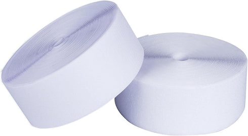 Sew On Hook and Loop Tape11 Yards, Fastening Nylon Fabric Tape (2 in Wide, 11 Yards Hook and 11 Yards Loop) White for DIY Craft Interlocking Tape ...