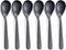 Matte Black Demitasse Espresso Coffee Spoons, Stainless Steel Satin Finish, Mini Teaspoons, Sugar Spoons, 4.7-inch, Set of 6...