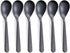 Matte Black Demitasse Espresso Coffee Spoons, Stainless Steel Satin Finish, Mini Teaspoons, Sugar Spoons, 4.7-inch, Set of 6...