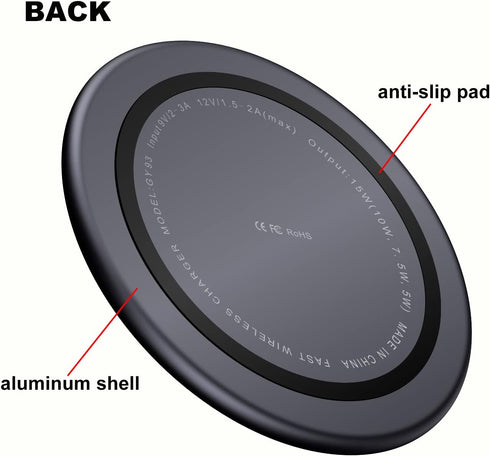 15 Watts Apple Wireless Charging Pad – Ultra-Slim, Fast Charging, Qi Wireless Charger Pad for iPhone 15/15 Pro Max/15 Plus, iPhone 14/13/12/11 Ser...