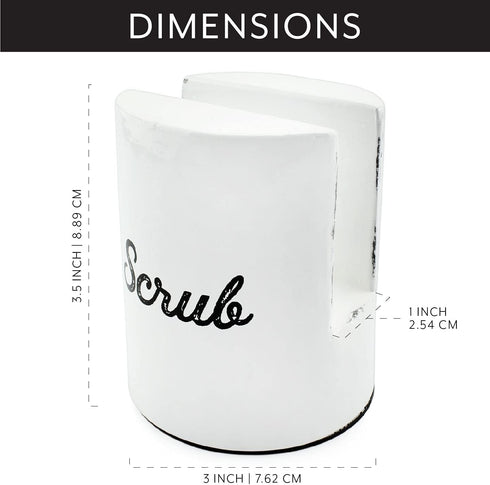 AuldHome Design White Enamel Sponge Holder; Rustic Enamelware Kitchen Sink Accessory...