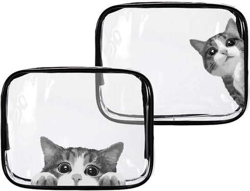 Toiletry Bags Makeup Bags & Cases Waterproof Plastic Bag Clear PVC Travel Accessories Bag Organizer for Men and Women Travel Business Bathroom (Tr...