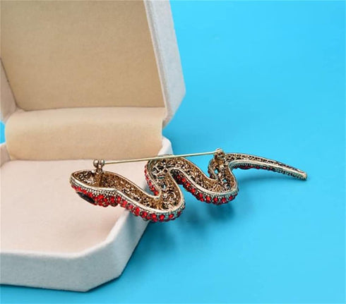 Rhinestone Snake Brooch For Women Vintage Fashion Animal Pin Coat Jewelry Gift...