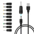 LANMU USB to DC Power Cable, DC 5V Power Cord Charging Cable with 9 Adapters (6.4 * 4.4mm, 6.3 * 3.0mm, 5.5 * 2.5mm, 5.5 * 2.1mm, 5.5 * 1.7 mm, 4....
