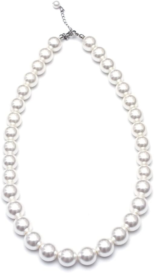 Pearl Necklace for Girls (White) Ecofriendly Synthetic-resin...