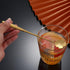 16 Pieces Flower Spoon Coffee Teaspoon 7 Inch Stainless Steel Long Handle Spoon Stir Bar Spoon Stirring Spoon Ice Cream Spoon Gold Sakura Shaped...
