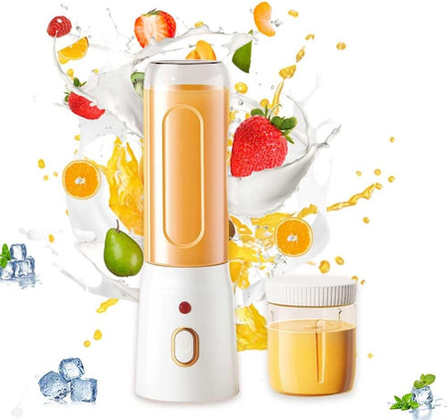15 Oz Portable Blender Optional Double Cup(Big+Small),USB Rechargeable with 10-Blades, Blender for Shakes and Smoothies, Complementary Food,Crush ...