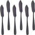 Stainless Steel Cheese Dessert Knives, Set of 6, Breakfast Butter Knife, Slicer Sandwich Spreader (Black)...