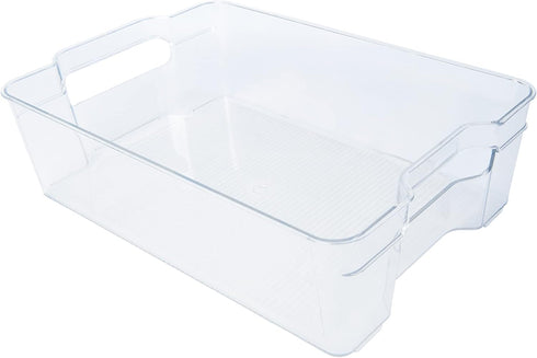 Kitchen Spaces KSMB12-AMZ Medium Bin Food Storage Organizer for Fridge and Pantry, 12.3" x 8.3" x3.5", Clear...